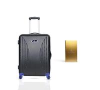 VK Vivien Kondor London (Maleta de cabina + batería externa combinada) equipaje pequeño | Batería externa delgada de 10000 mAh, Gold, Black Cabin Suitcase, Juego de equipaje
