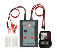 VKALTUL Probador de Inyectores, con 4 adaptadores, 8 Modos de Pulso Automotive Fuel Injector Tester DIY Cleaning Kit