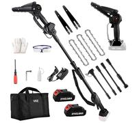 VKE Motosierra Eléctrica Telescópica Hasta 230cm, VKE 2-en-1 Mini Motosierra Bateria con 2 Baterías y bolsa de almacenamiento, Sierra Electrica Podar Arboles Para Cortar Ramas Y Hochentaster