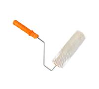 VKE Rodillo de Púas Autonivelante 23 cm - Espinas 14 mm, Autonivelante, 2 Rodillo Pintura 23 cm, Palo Telescopico 1,5 m, Zapatos Aireador para Cesped 30 mm (Solo un Rodillo de Puas de 23 cm)