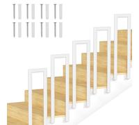 Vkechh Barandilla para escaleras, interior en forma de U, exterior para escaleras, tubo redondo de metal inoxidable, barandilla de entrada, barandilla decorativa antideslizante (110 cm, blanco)