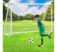 Vkechh Portería de fútbol de 245 x 155 cm, portería de fútbol de PVC con red para playa, parque, portería de entrenamiento, parque infantil, patio trasero, jardín