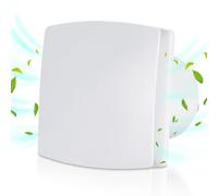 Vkechh Ventilador de baño de 100 mm con sensor de humedad y válvula antirretorno, ventilador de baño, ventilador extractor de techo y montaje en pared, para cocina, loft y sótano, color blanco