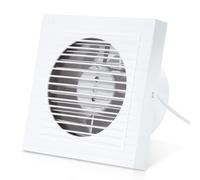 Vkechh Ventilador de baño de 100 mm, montaje en pared, para cocina, baño, loft y sótano, funcionamiento silencioso, incluye tornillos y tacos, color blanco
