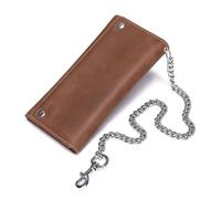 VKEID Cartera con Cadena para Hombre Tarjetero for Hombre, Monedero con Cadena Retro, Cartera for Hombre con múltiples Tarjetas, Mediana y Larga (Color : Coffee, Size : 9x18.5x1cm)