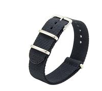 vkeid Correa de lona de nailon resistente de 0.709 in, 0.787 in, 0.866 in, correa de reloj de repuesto a rayas, ajuste de nailon para correa de reloj NATO (color: negro, tamaño: 0.709 in)