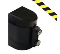 Vkeots Barrera de cinturón retráctil de atracción magnética Negra, con Accesorios de Montaje, Barrera de cordón de Seguridad de Montaje en Pared magnético de 2/3/5/10 M(A,3M/9.8FT)