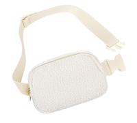 VKIOIP Riñonera unisex con correa ajustable, manos libres, con cremallera, para mujer y hombre, para senderismo, correr, regalos deportivos, Forro polar beige, Riñonera de forro polar