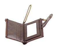 vkiopu Mens Wallet Zipper Genuine Leather RFID Card Hlders Cwhide Zip CIN Pcket Bifld Wallets FR Cash Bank Cards Cins Cffee Clr Men Brwn (Color : Brwn)