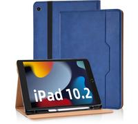 Vkooer Funda para iPad 10.2 Pulgadas 9/8/7 Génération - iPad Air 3/Pro 10,5 Carcasa PU Cuero [Auto-Sueño/Estela] Flip Case Cover con Función de Soporte - Azul