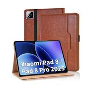 Vkooer Funda para Xiaomi Pad 7 / Pad 7 Pro de 11.2 pulgadas 2025, piel sintética, con tapa abatible, visualización multiángulo, soporte inteligente con bolsillo, correa de mano, soporte de apagado y