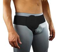 VKWE Hernia inguinal para hombres - Cinturón flexible ajustable para hernia inguinal, alivio del dolor, vendaje izquierdo y derecho, portátil - 92 - 120 cm de circunferencia de la cadera (negro)