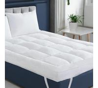 VL - Cubrecolchón de microfibra acolchada extra gruesa de 1400 g/m², 10 cm, ultra esponjoso, suave y transpirable, con correas fuertes en las esquinas para un agarre firme (King - 152 x 200 cm)