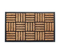 VL - Felpudo de fibra de coco con respaldo de goma, antideslizante, tapete de bienvenida para entrada, 100 % fibra de coco natural, respetuoso con el medio ambiente, resistente a la intemperie