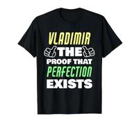 Vladimir La Prueba de Que la perfección Existe Funny Vladimir Camiseta gráfica económica, Hombre, Negro, XL