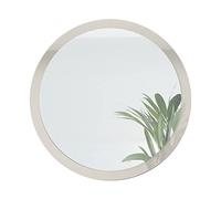 Vladon Espejo Globe 80 cm, Espejo de Pared Redondo Decorativo para Recibidor y Sala de Estar con Marco de MDF en Gris Arena de Alto Brillo