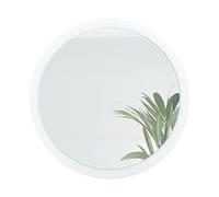 Vladon Espejo Globe 80 cm, Espejo de Pared Redondo Decorativo para Recibidor y Sala de Estar con Marco de MDF en Blanco Mate