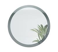 Vladon Espejo Globe 80 cm, Espejo de Pared Redondo Decorativo para Recibidor y Sala de Estar con Marco de MDF en Gris de Alto Brillo