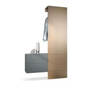 Vladon Mueble recibidor Carlton Set 2, Mueble de Entrada Compuesto por 1 Perchero, 1 Armario de cajones, Antracita Mate/Aspecto en Bronce (105 x 193 x 35 cm)