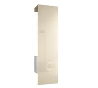 Vladon Mueble recibidor Carlton Set 5, Mueble de Entrada Compuesto por 1 Perchero con Puerta integrada y 1 Barra, Blanco Mate/Crema de Alto Brillo (52 x 193 x 35 cm)