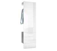 Vladon Mueble recibidor Carlton Set 5, Mueble de Entrada Compuesto por 1 Perchero con Puerta integrada y 1 Barra, Antracita Mate/Blanco de Alto Brillo (52 x 193 x 35 cm)