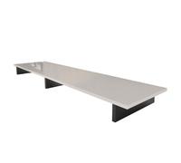 Vladon Soporte TV Game, Soporte para Mueble Elevador TV, Blanco Mate/Gris Arena de Alto Brillo (138,5 x 9,5 x 34,5 cm)