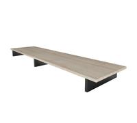 Vladon Soporte TV Game, Soporte para Mueble Elevador TV, Blanco Mate/Roble áspero (138,5 x 9,5 x 34,5 cm)