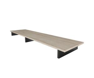Vladon Soporte TV Game, Soporte para Mueble Elevador TV, Blanco Mate/Roble áspero (138,5 x 9,5 x 34,5 cm)