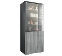 Vladon Vitrina Granada, Armario Vitrina Made in Germany con Puerta de Cristal e Inserto de Cristal, Antracita Mate/avola Antracita (50 x 122,5 x 34,5 cm)