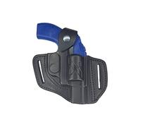 VlaMiTex R1 Funda para revólver J Frame S Smith & Wesson 31/34 / 36/38 / 43/60 / 351/360 / 442/637 / 638/640 / 642/649 Chiefs Special/Taurus 85/856 Ruger LCR, de Piel, Negro