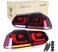 VLAND Faros traseros para Golf 6 MK6 VI GTI GTD R TSI TDI 2008-2013 con intermitente dinámico secuencial, Plug and Play, color rojo/cristal