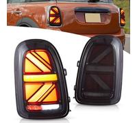 VLAND Union Jack Luces traseras LED para Mini Countryman F60 2017-2023 Cooper, Cooper S, JCW, con intermitentes secuenciales, con efecto dinámico, lente ahumada