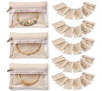 Vlando 33 bolsas de joyería, bolsa de viaje de terciopelo con cremallera, organizador de joyas para mujer