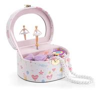 Vlando Caja de Joyería Musical con Bailarina Giratoria, Estuche de Almacenamiento de Joyas Portátil, Caja de Música para Niños, Cajas de Almacenamiento de Joyería con Tapas para Niños, Pulsera, Anillo