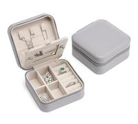 Vlando Caja Joyero para Mujer, Portátil Caja de Joyas de PU Cuero, Organizador Joyas, Caja de Joyas Pequeña para Anillos, Aretes, Pendientes