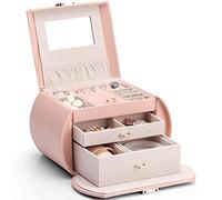 Vlando Caja Joyero,Portátil Joyero Viaje Cajas para Joyas Jewelry Organizer para Mujer, para Anillos, Aretes, Pendientes, Pulseras y Collares