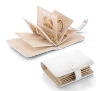 Vlando Joyero de viaje, organizador de joyas plegable, organizador de almacenamiento de pendientes con 5 bolsas de terciopelo para collares, aretes, pulseras, anillos, broches, cocodrilo blanco