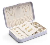 Vlando Joyero moderno Middle, almacenamiento de joyas para mujer y mujer, regalo, joyero de piel, organizador de joyas para pendientes, anillos, collares, pulseras