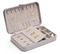 Vlando Joyero moderno Middle, regalo para niñas, joyero de piel, organizador para pendientes, anillos, collares y pulseras