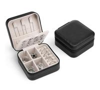 Vlando Joyero pequeño para niñas, joyero para mujer, estuche de viaje para joyas, organizador de joyas de piel, para pendientes, collares, anillos, regalo de boda