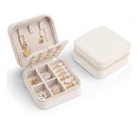 Vlando - Pequeño joyero para niñas y mujeres - Organizador de viaje en cuero para pendientes, collares y anillos - Regalo de boda