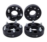 VLAOSCHI Adaptadores de ruedas forjados negros de 5 x 4.5 a 5 x 4.75 pulgadas con pernos de 1/2 pulgadas compatibles con Jeep-Ford 5 Lug 5x114.3 a 5x120.65 para Wrangler Cherokee Liberty Taurus Edge Explorer Ranger - Paquete de 4