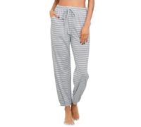 Vlazom Pantalones de chándal para mujer Pantalones de pijama con bolsillos Pantalones a rayas para dormir Cintura con cordón Pantalones de yoga(XXL,Gris)