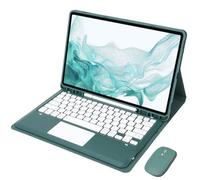 VLEAQC Funda con Teclado para Galaxy Tab S10FE+ 13,1″ 2025, Teclado Bluetooth Desmontable con Touchpad, Ratón Inalámbrico, Funda Protectora Slim, Compatible con SM-X620/X626B,Dark Green