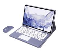 VLEAQC Funda con Teclado para Galaxy Tab S10FE+ 13,1″ 2025, Teclado Bluetooth Desmontable con Touchpad, Ratón Inalámbrico, Funda Protectora Slim, Compatible con SM-X620/X626B,Púrpura