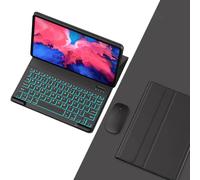 VLEAQC Funda con Teclado para Lenovo Tab 10,1″ 2025 (TB-311FU/TB-311XU), Ratón Bluetooth y Teclado inalámbrico Desmontable con retroiluminación de 7 Colores, Funda Delgada de PU,Negro