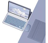 VLEAQC Funda con Teclado para Lenovo Tab 10,1″ 2025 (TB-311FU/TB-311XU), Ratón Bluetooth y Teclado inalámbrico Desmontable con retroiluminación de 7 Colores, Funda Delgada de PU,Púrpura
