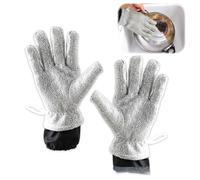 Vlecexs 1 Par de Guantes Largos Fil Plata Forro Goma Reutilizables Impermeables Calientes Duraderos Limpieza Intensa Cocina Laboratorio Fábrica Hogar Restauración Industria