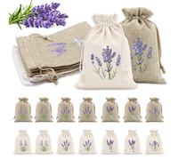 Vlecexs 16 Piezas Saco Lavanda Vacío, 10×15cm Bolsa Aromática Rellenable, Bolso Lavanda con Cordón, Rellenar con Flores Secas Especias y Hierbas