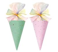 Vlecexs 2 Bolsas Niños Niñas Pastel Bolsas Azúcar Sorpresa Hermanos Hermanas Celebración Regreso Escuela Paquetes Regalos Ceremonia Lazo Escuela Infantil Rosa+Verde